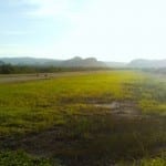 The airstrip, looking inland from the beach